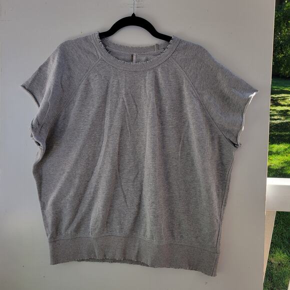 Free People That Tee Short Sleeve Pullover In Gray SZ S/P Oversized - Picture 1 of 9